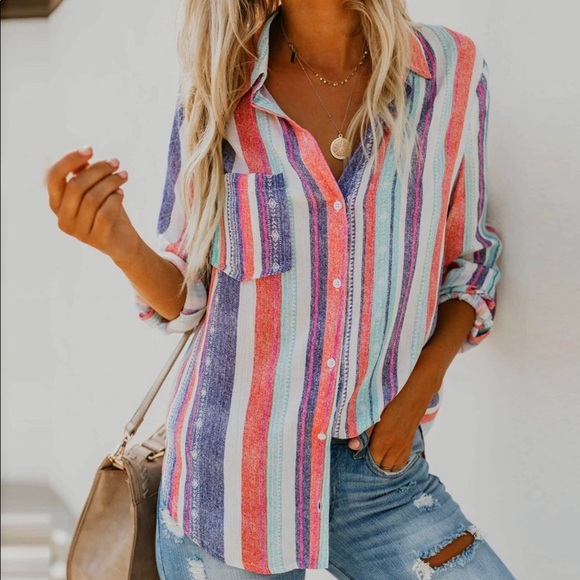 Boyfriend Striped Shirt - Picture 2 of 7